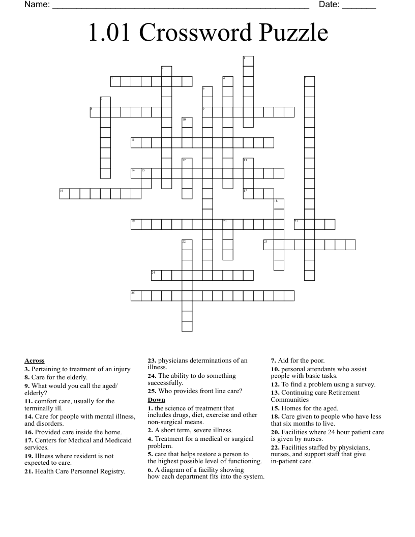 1.01 Crossword Puzzle 