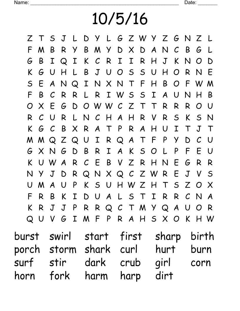 10/5/16 Word Search