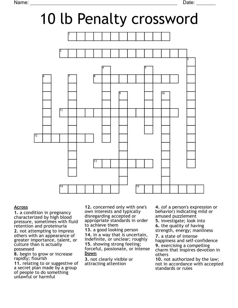 10 lb Penalty crossword