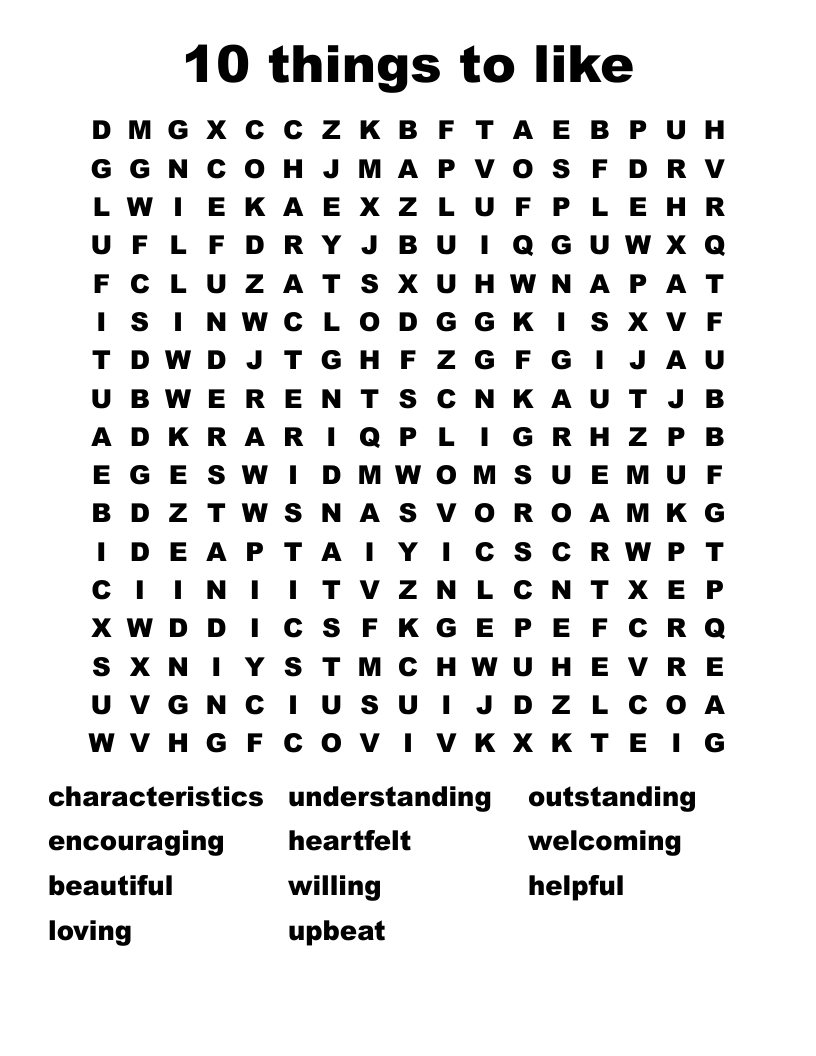 10 things to like Word Search