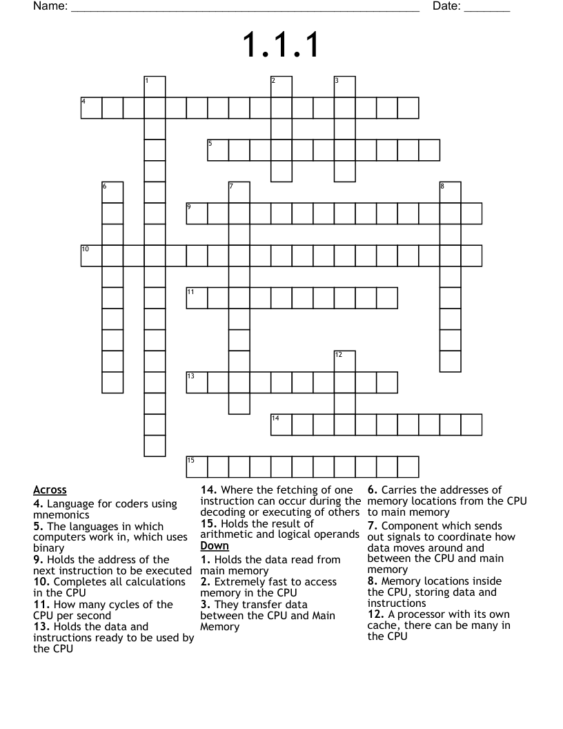 1.1.1 Crossword