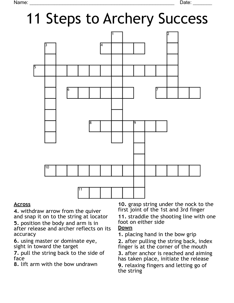 11 Steps to Archery Success Crossword
