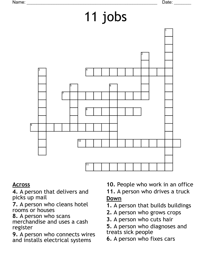 11 jobs Crossword