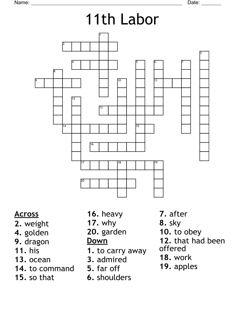 11th Labor Crossword