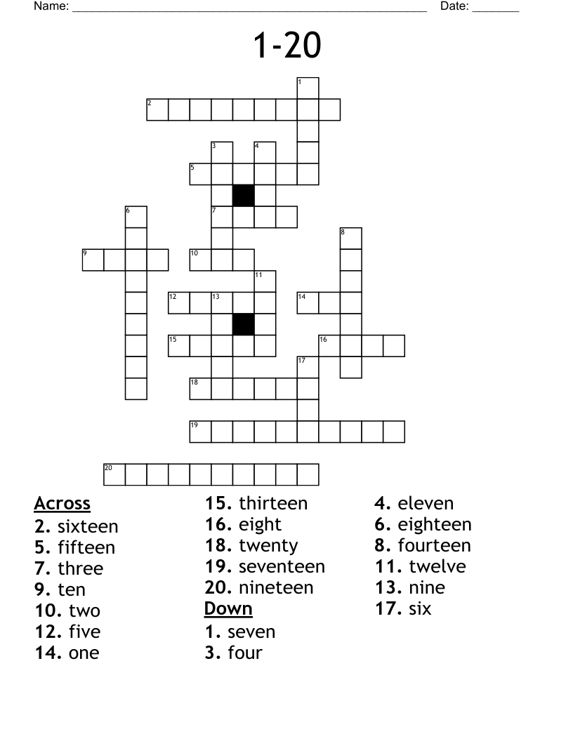 1-20 Crossword