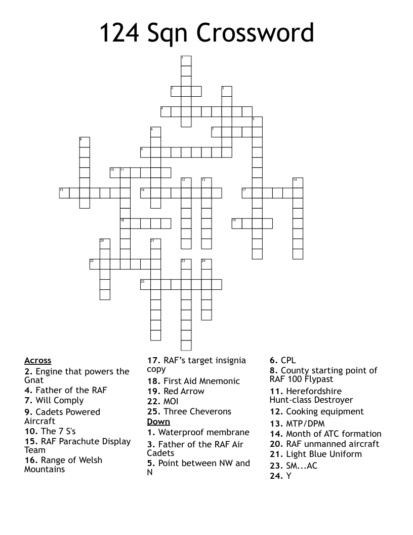124 Sqn Crossword