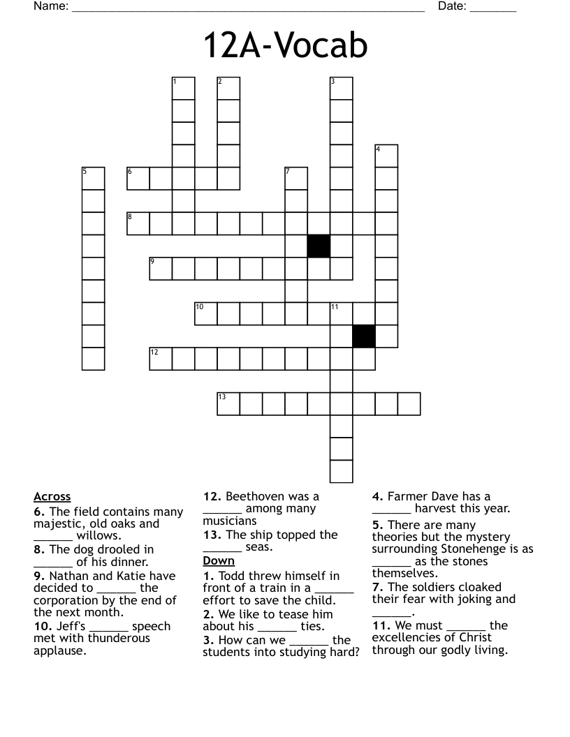 12A-Vocab Crossword