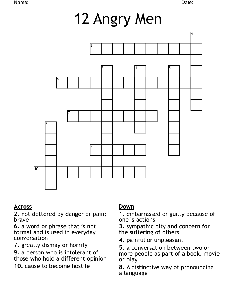 12 Angry Men Crossword
