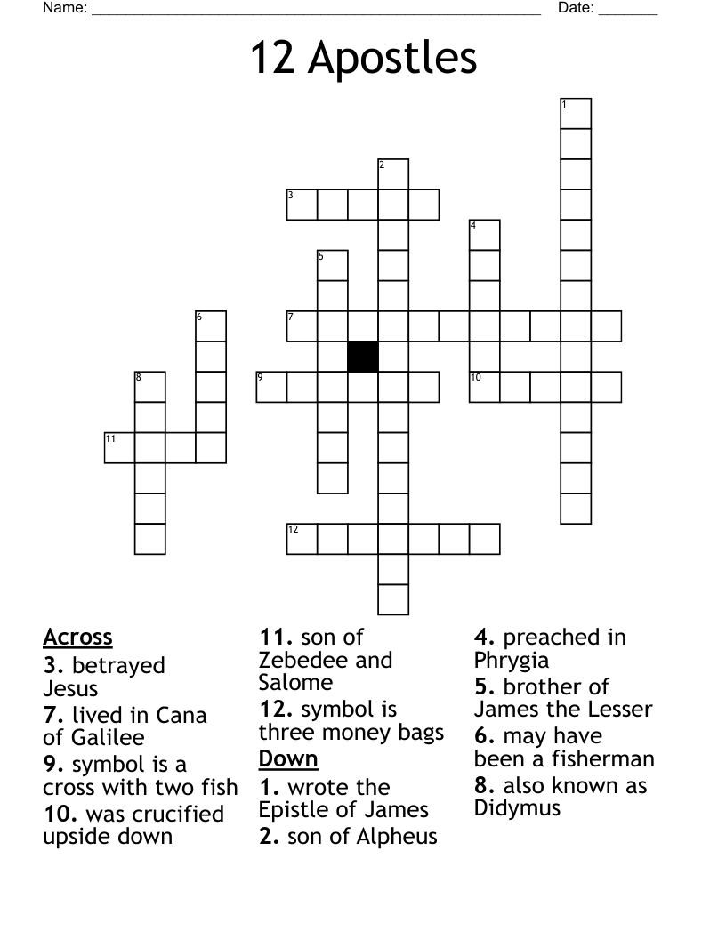 12 Apostles Crossword