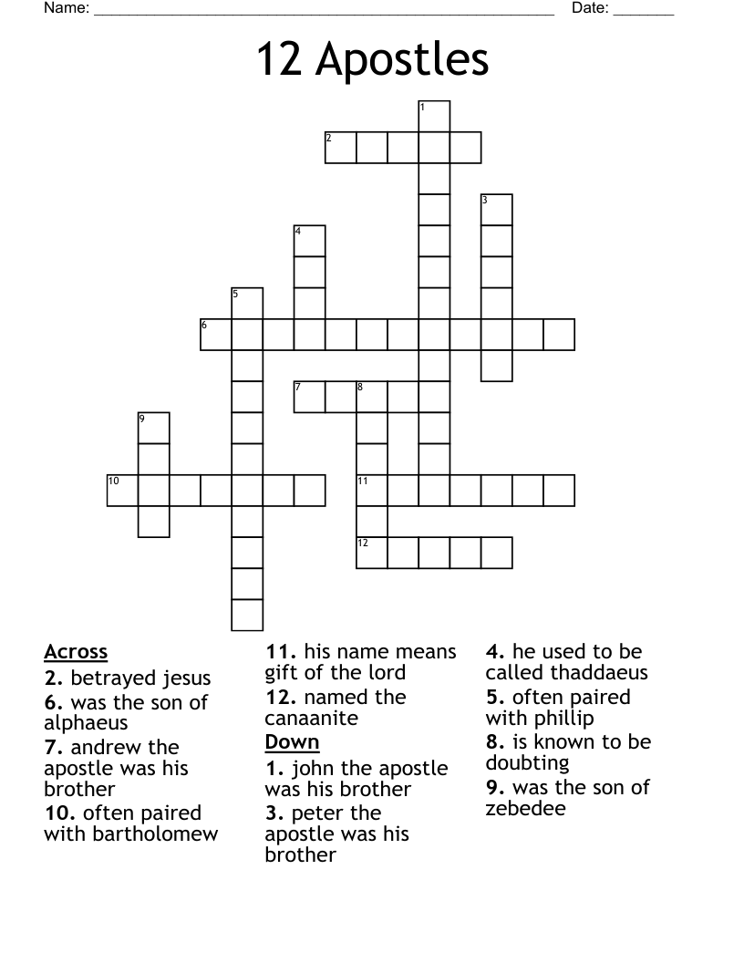 12 Apostles Crossword