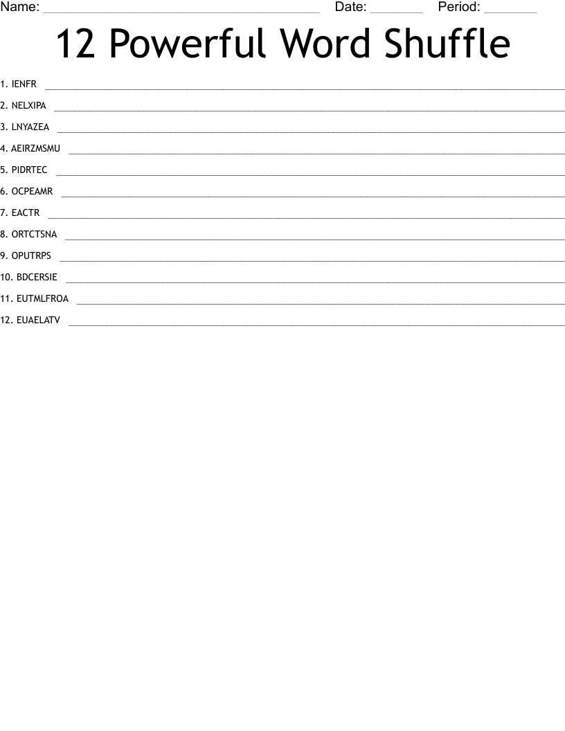 12 Powerful Word Shuffle Word Scramble