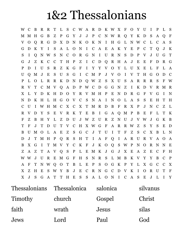 1&2 Thessalonians Word Search