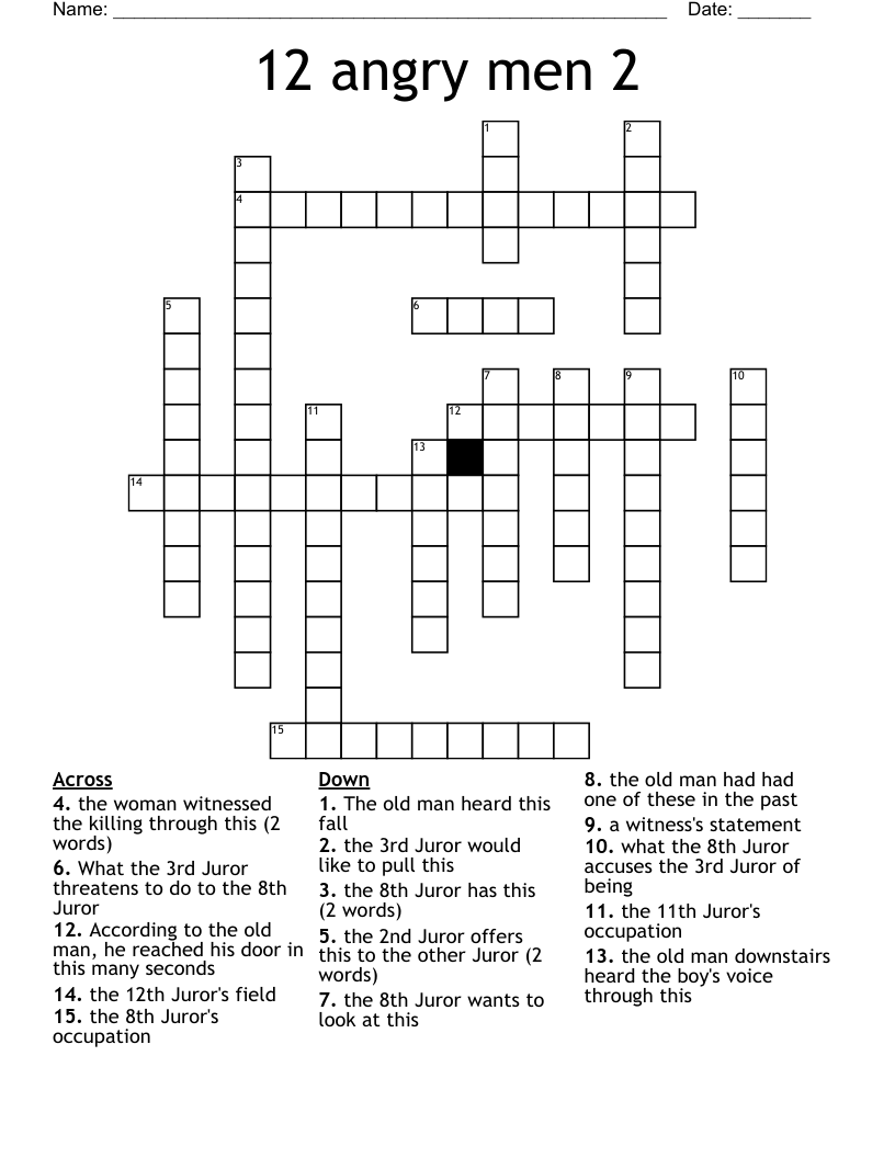 12 angry men 2 Crossword