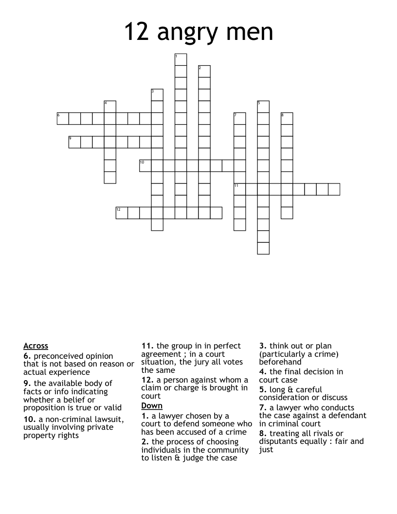12 angry men Crossword