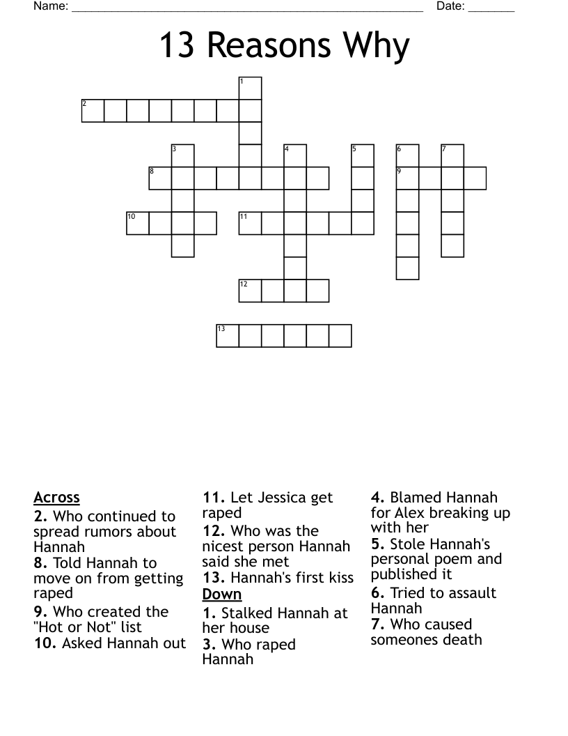 13 Reasons Why Crossword