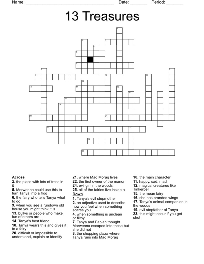 13 Treasures Crossword