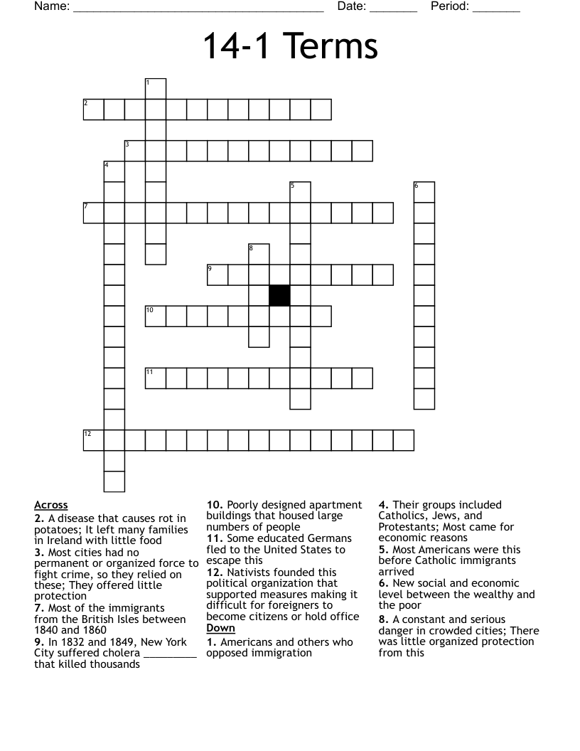 14-1 Terms Crossword