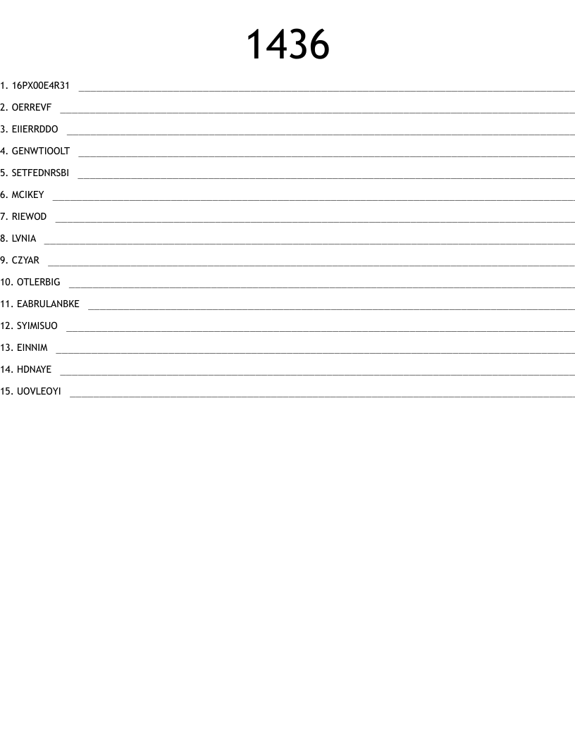 1436  Word Scramble