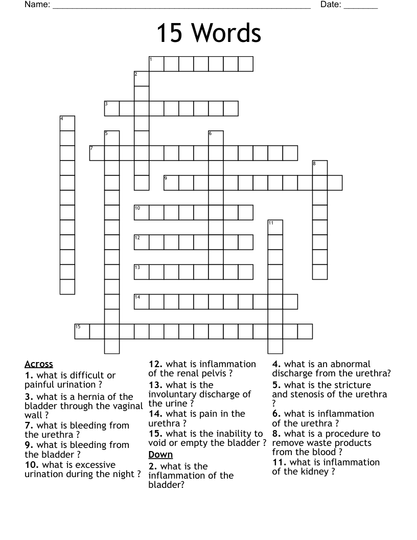 15 Words Crossword
