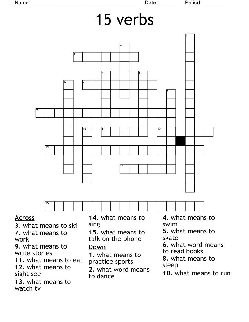 15 verbs Crossword