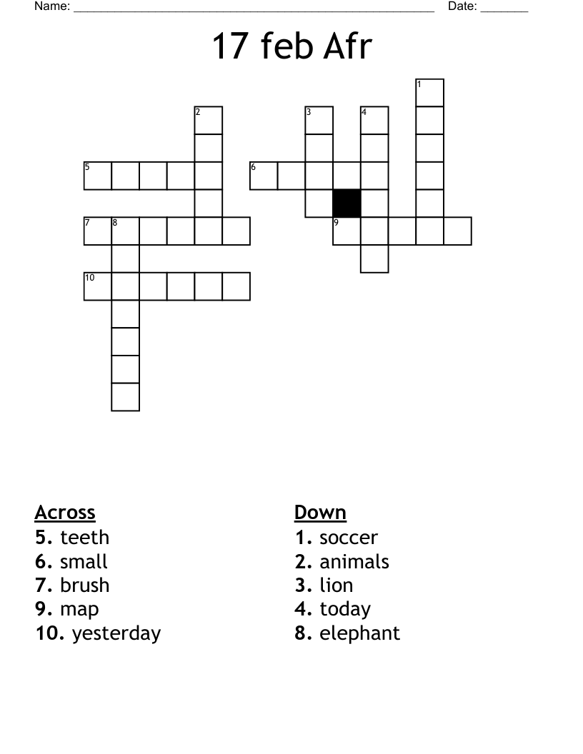 17 feb Afr Crossword