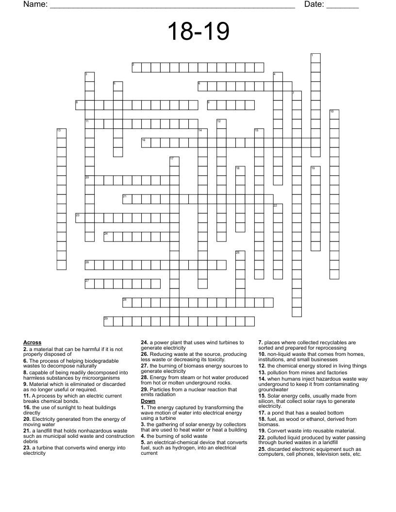 18-19  Crossword