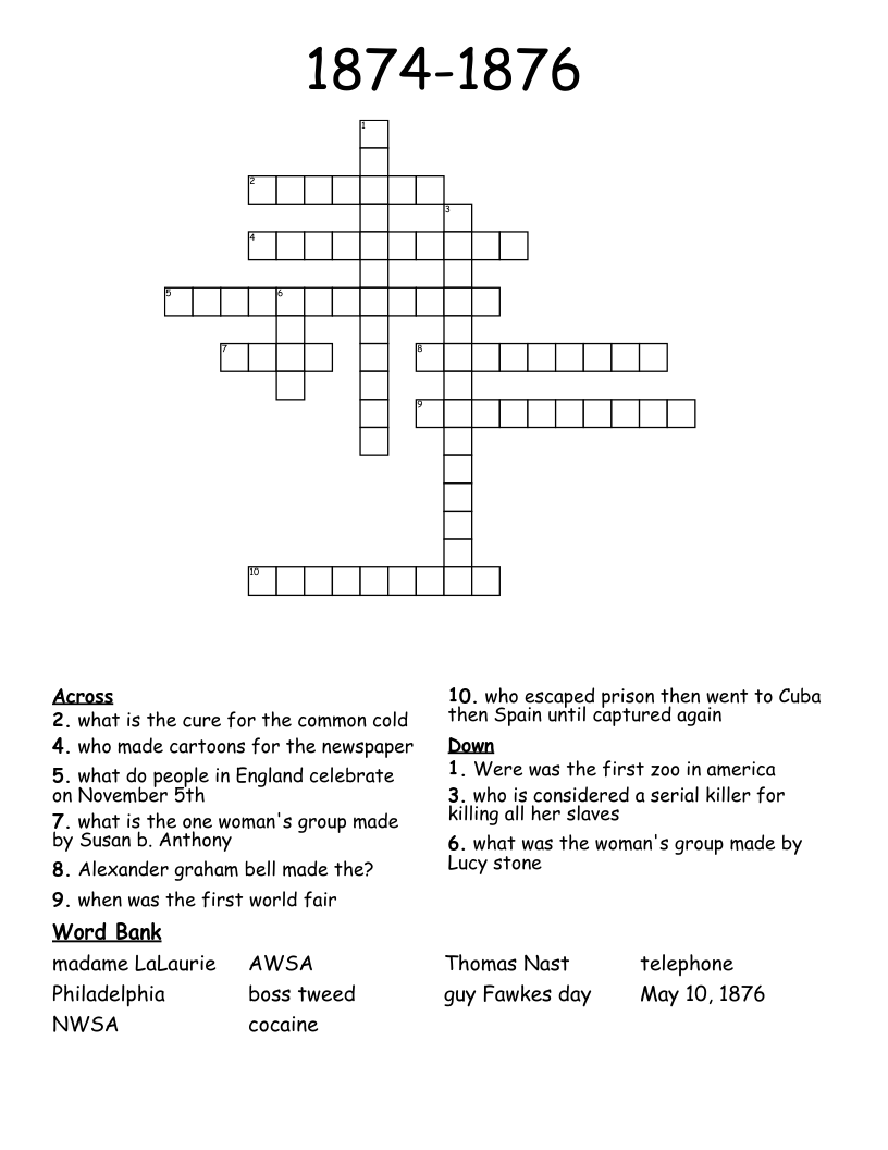 1874-1876  Crossword