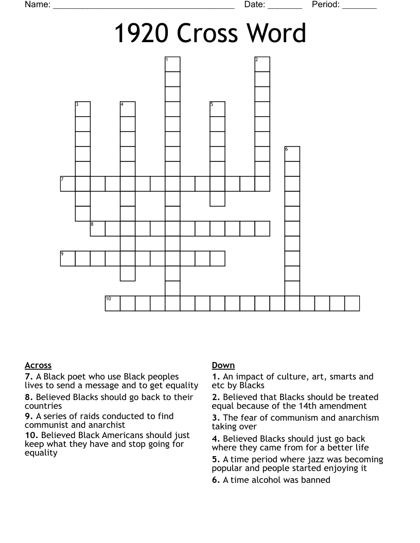1920 Cross Word