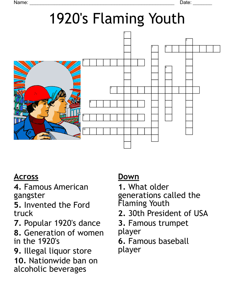 1920's Flaming Youth Crossword