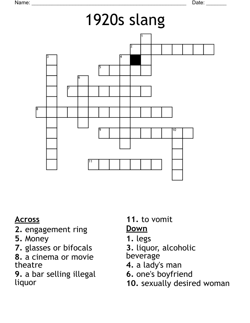 1920s slang Crossword