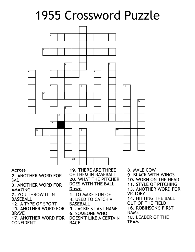 1955 Crossword Puzzle
