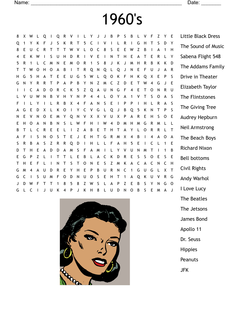 1960's Word Search