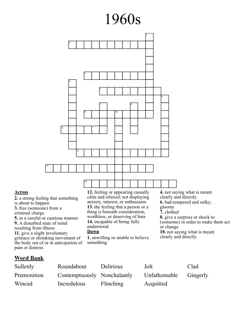 1960s Crossword