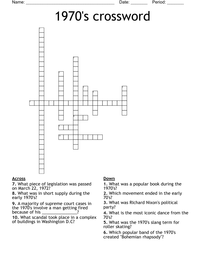 1970's crossword