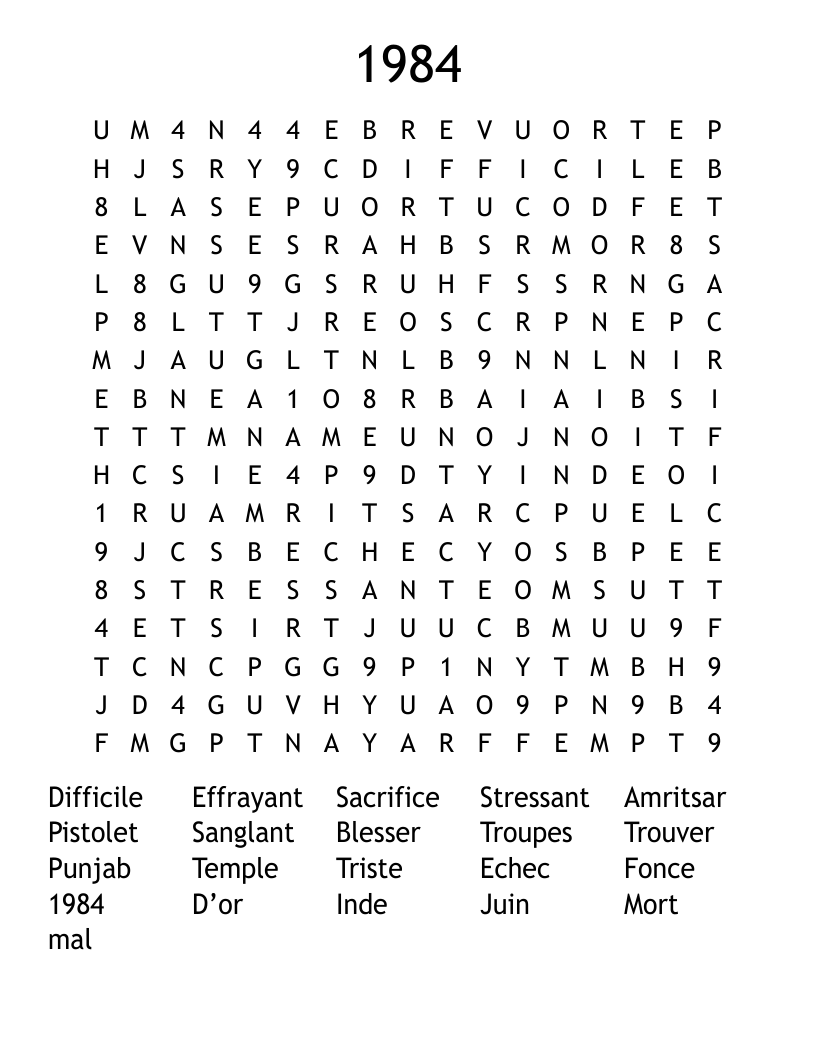 1984 Word Search