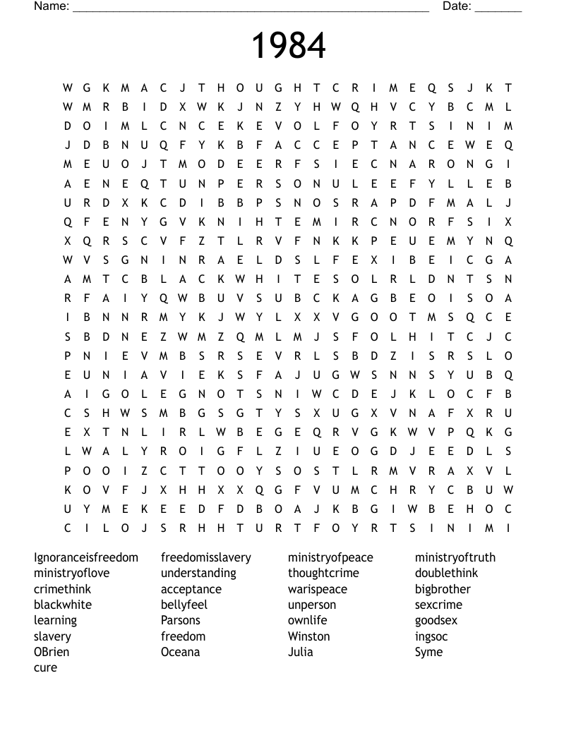 1984 Word Search
