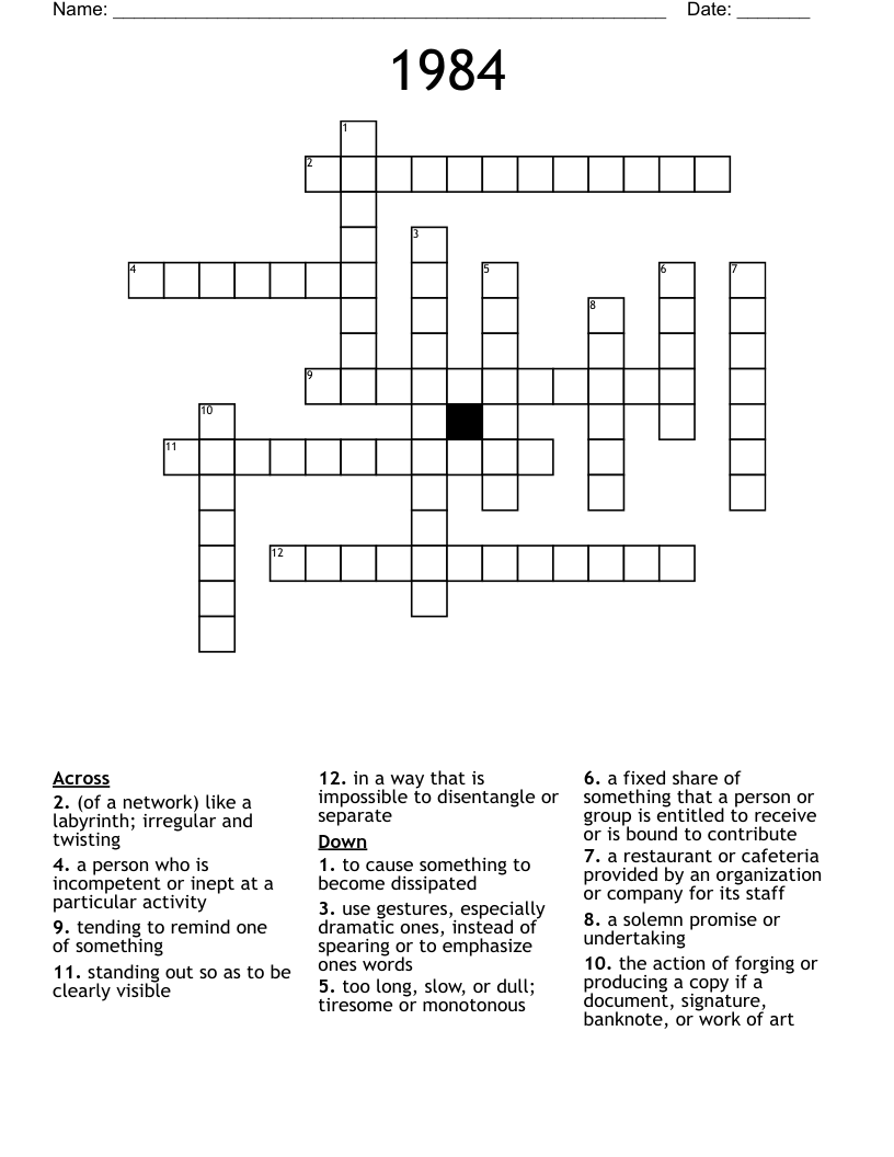 1984 Crossword