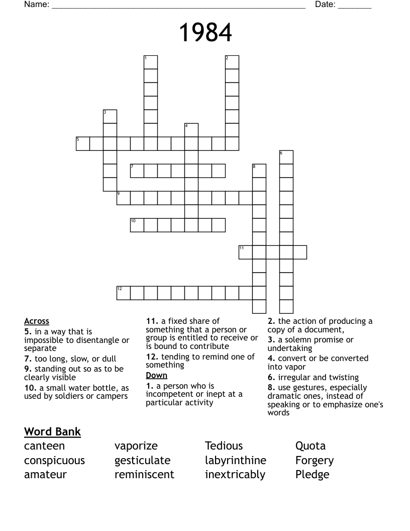 1984 Crossword
