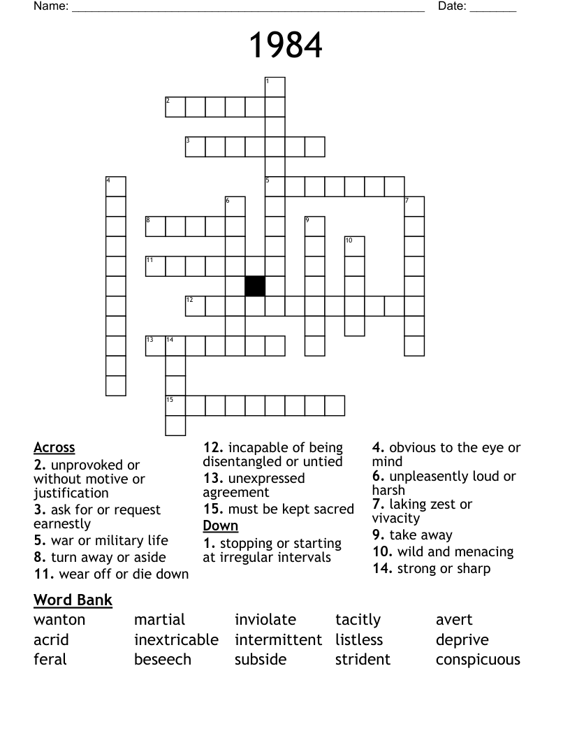 1984 Crossword