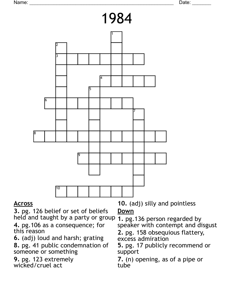 1984 Crossword