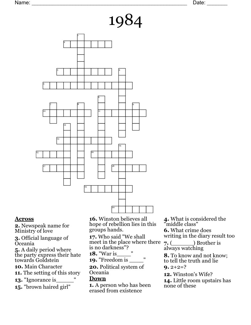 1984 Crossword
