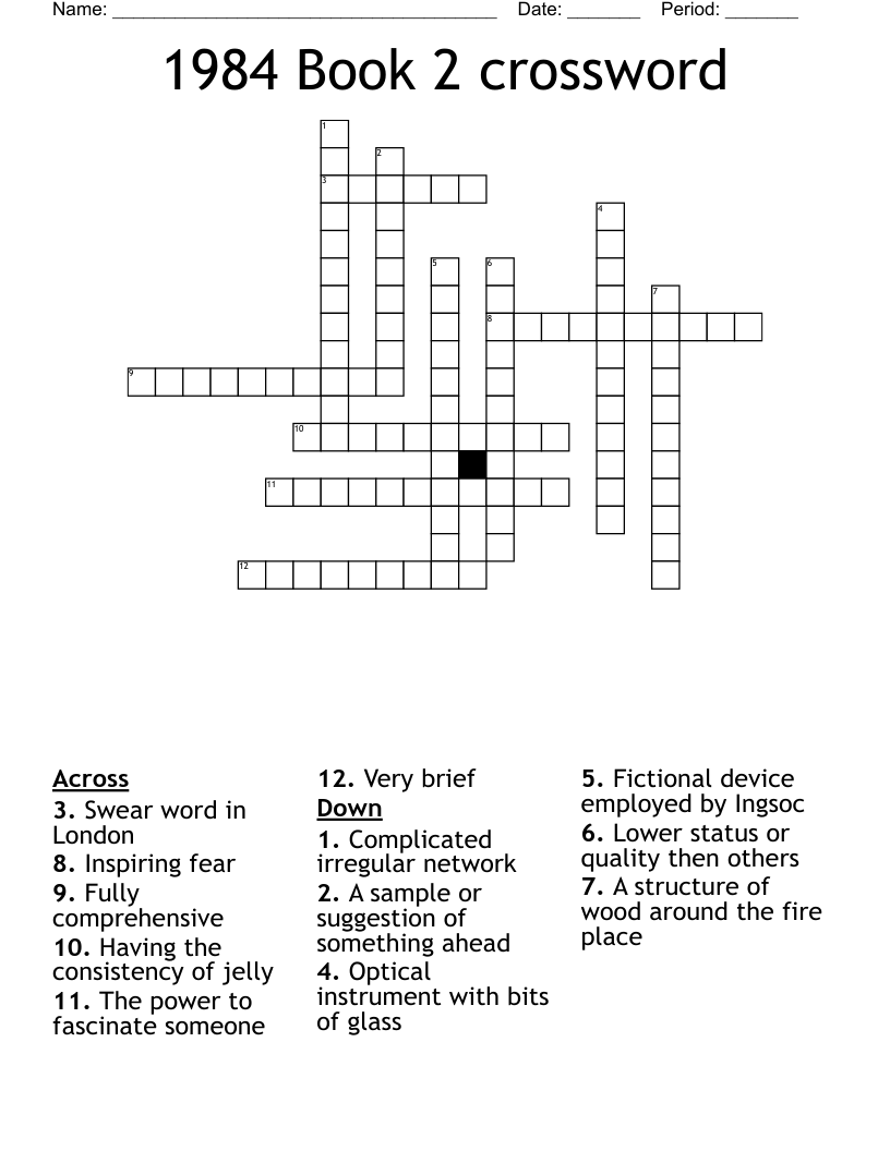 1984 Book 2 crossword 