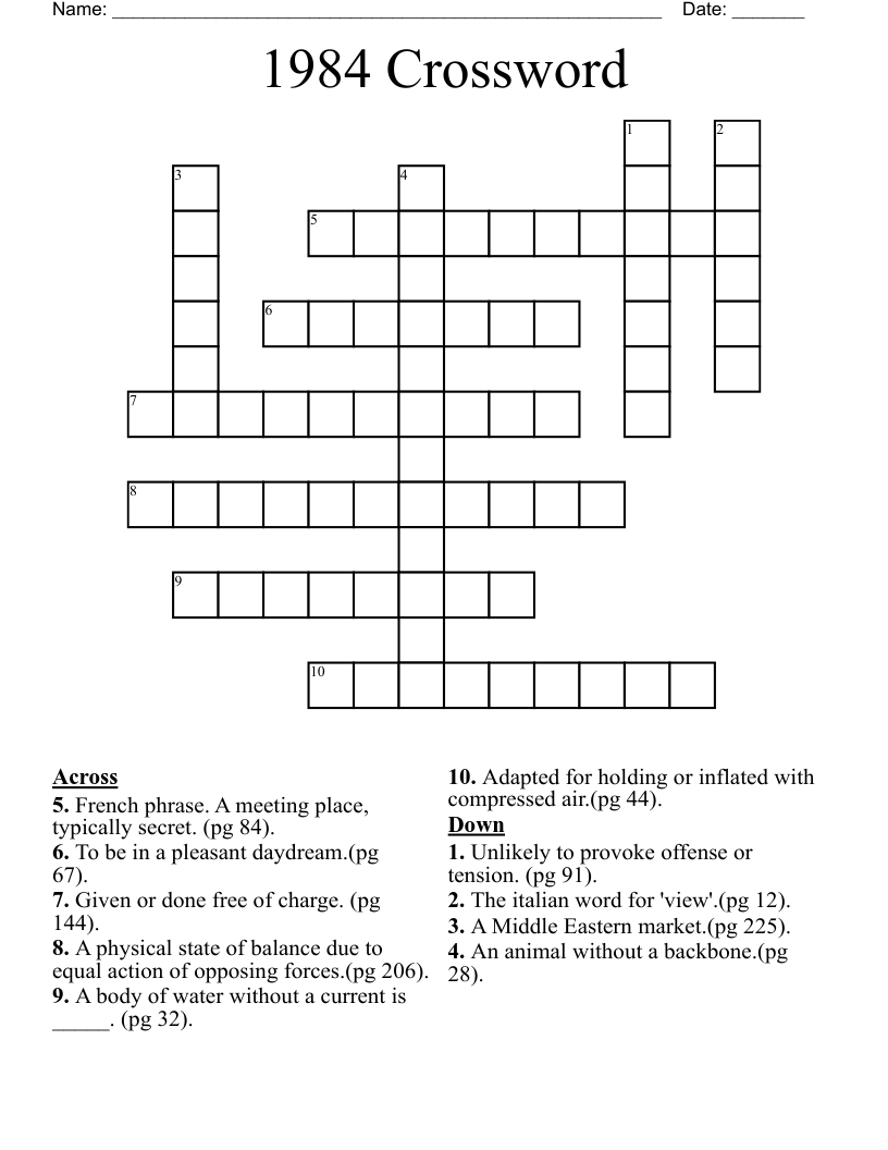 1984 Crossword
