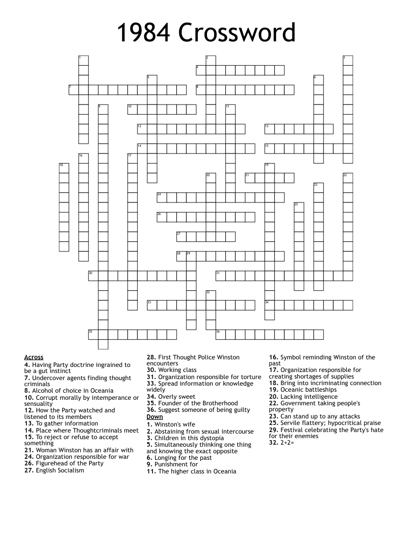 1984 Crossword