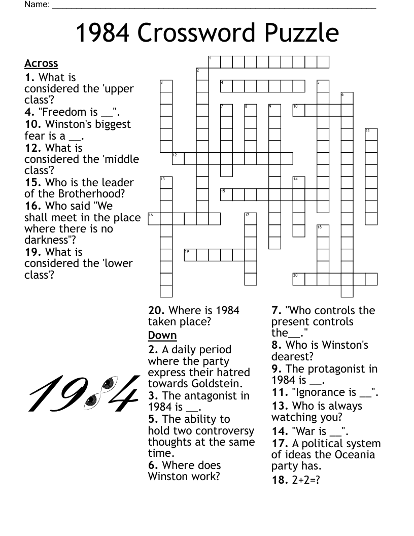 1984 Crossword Puzzle