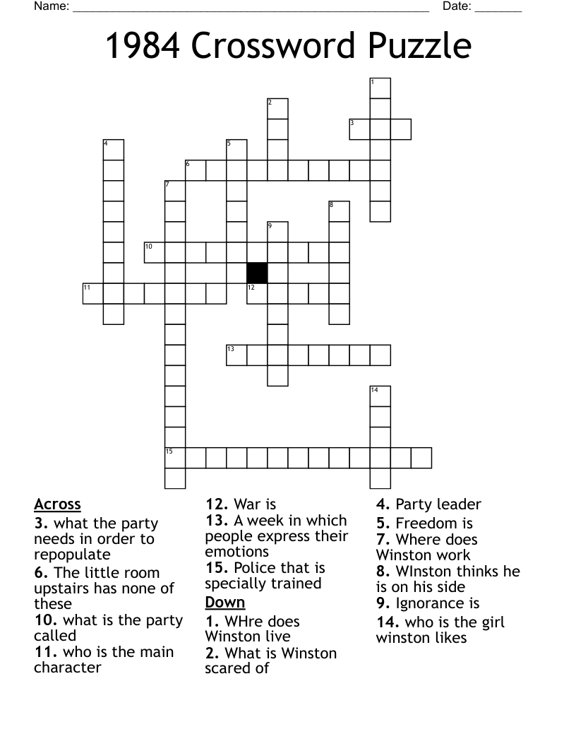 1984 Crossword Puzzle