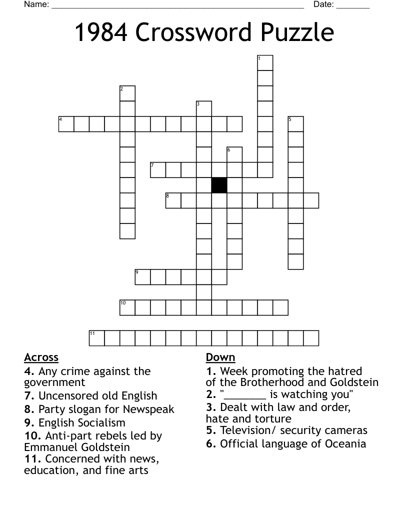 1984 Crossword Puzzle