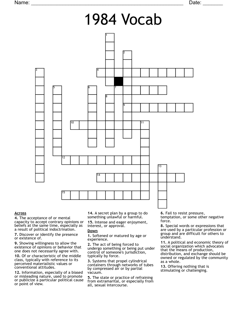 1984 Vocab  Crossword