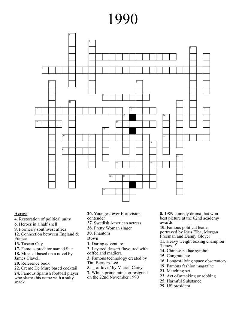 1990 Crossword