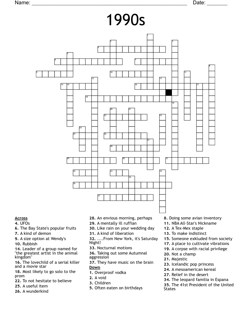1990s Crossword